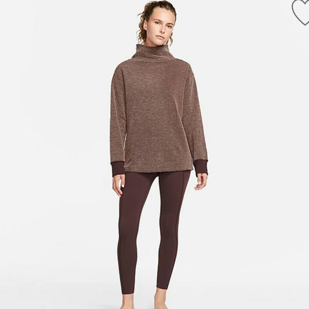 WOMEN'S NIKE LUXE YOGA COVER-UP BROWN LONG SLEEVE SIZE S